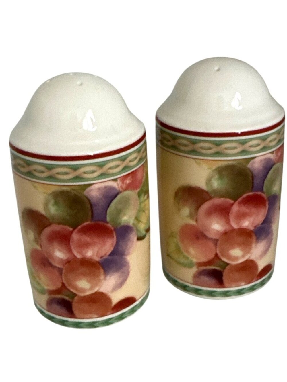 Fitz and Floyd Sonoma Salt & Pepper Shakers Classic Choices Porcelain Retired